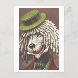 Carte Postale Chien vintage avec Casquette