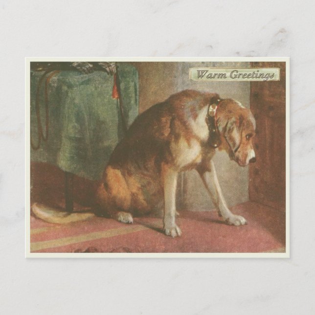 Carte postale Chien vintage [avec texte de bienven (Devant)