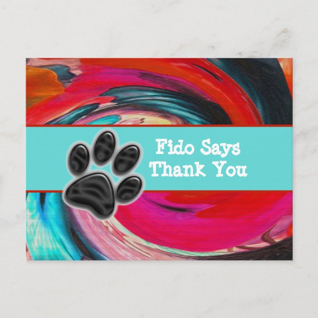 Carte Postale Chien Walker Merci Tie Dye Pet Sitter Merci (Devant)