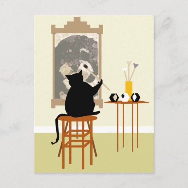 Carte Postale ChienPeintureCat (Devant)