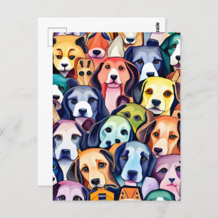 Carte Postale Chiens arc-en-ciel, Post-croisement