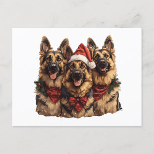 Carte Postale Chiens bergers allemands de Noël