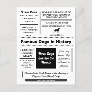 Carte Postale Chiens célèbres de l'histoire
