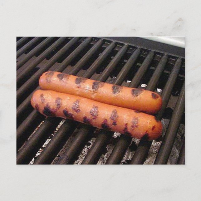 Carte Postale Chiens chauds grillés (Devant)