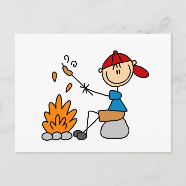 Carte Postale Chiens chauds torréfiés de camping Tshirts et cade (Devant)