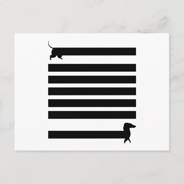 Carte Postale Chiens Dachshund Dogs Drôle mignon Poignard Poigna (Devant)