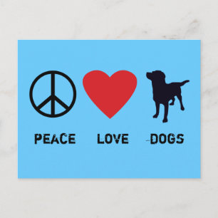 Carte Postale Chiens d'amour pour la paix