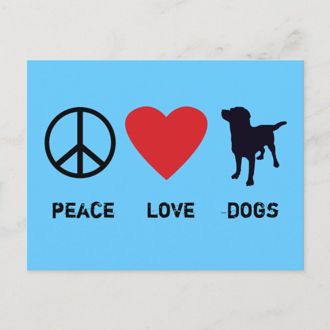 Carte Postale Chiens d'amour pour la paix (Devant)
