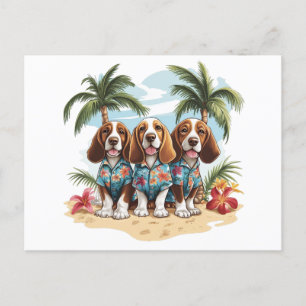 Carte Postale Chiens de Basset Hound Chemises hawaïennes