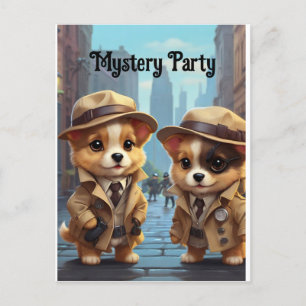 Carte Postale Chiens de fête mystère