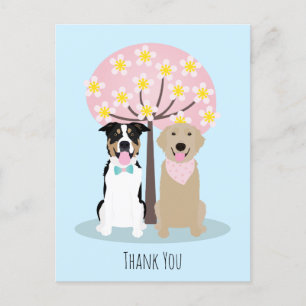 Carte Postale Chiens De Merci Par Cherry Blossom Tree