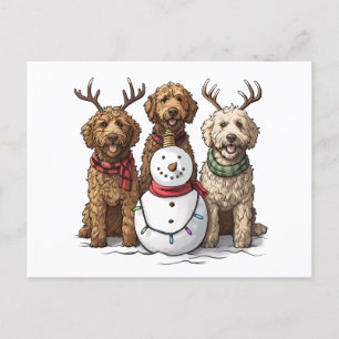 Carte Postale Chiens de Noël Goldendoodle