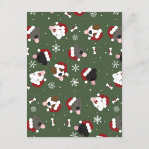 Carte Postale Chiens de Noël sur Vert