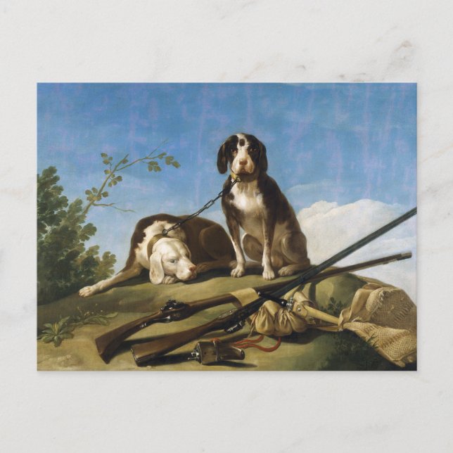 Carte Postale Chiens en laisse Francisco José de Goya chef-d'oeu (Devant)