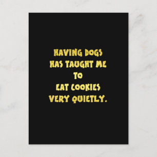 Carte Postale Chiens et cookies amusants Plaisanter