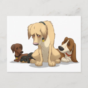 Carte Postale Chiens tristes