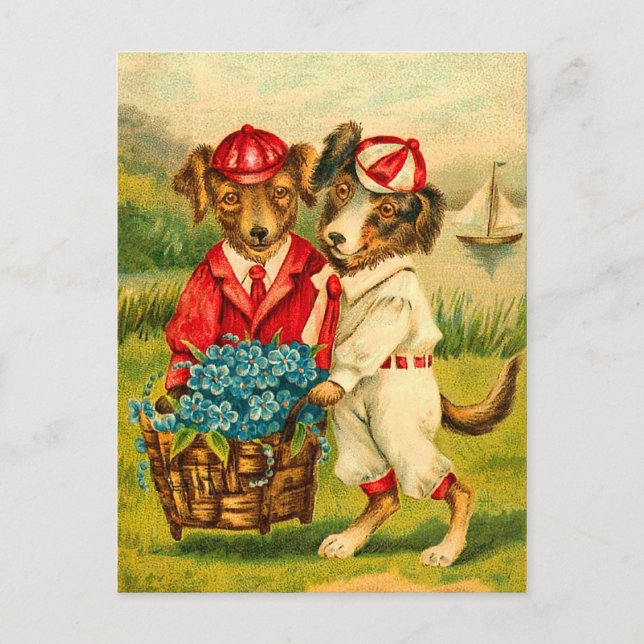 Carte postale Chiens Vintages (Devant)