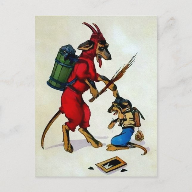 Carte Postale Chiens vintages de Krampus (Devant)