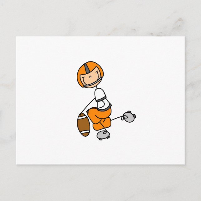 Carte Postale Chiffre de football Orange (Devant)