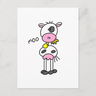 Carte Postale Chiffre T-shirts et cadeaux de bâton de vache