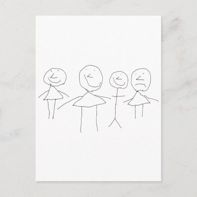 Carte Postale Chiffres 4 bâtons (Devant)
