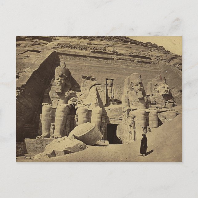 Carte Postale Chiffres colossaux, le Grand Temple à Abu Sunbul (Devant)