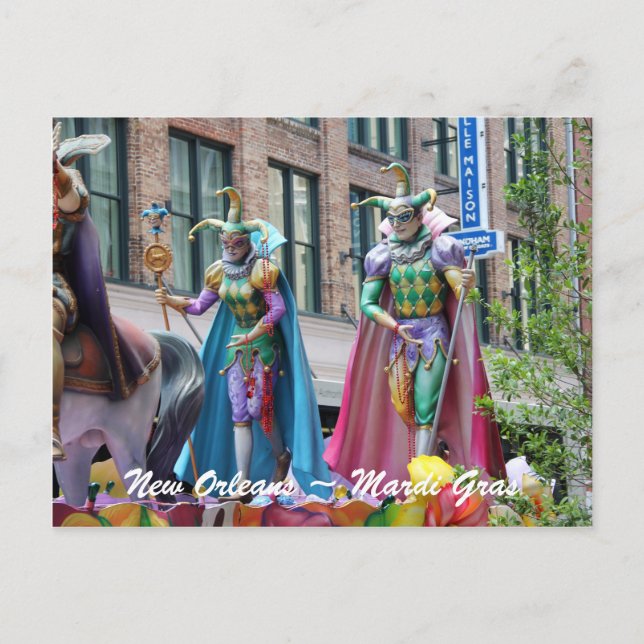 Carte Postale Chiffres de la parade Mardi Gras (Devant)