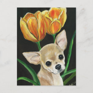 Carte postale Chihuahua Art "Tip Toeing Thru the T
