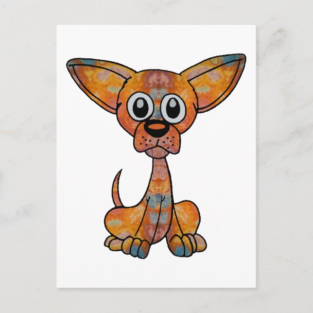 Carte Postale Chihuahua Batik (Devant)