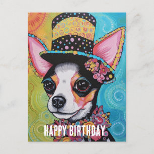 Carte Postale Chihuahua chien média mixte Anniversaire Collage