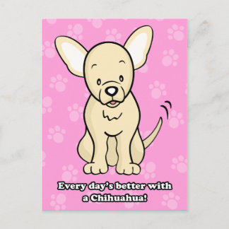 Carte postale Chihuahua de mignonne caricature