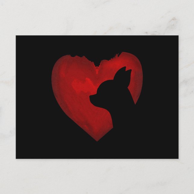 Carte Postale Chihuahua Valentine Avec Cadeaux De Peinture De Co (Devant)