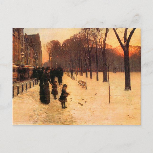 Carte Postale Childe Hassam - Boston au crépuscule quotidien (Devant)