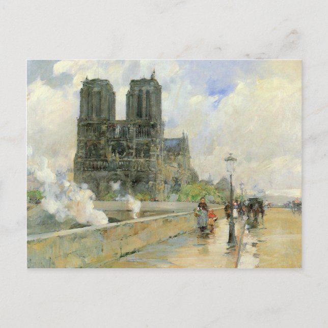 Carte Postale Childe Hassam - Cathédrale Notre-Dame 1888 (Devant)