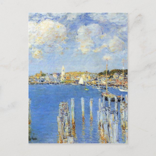 Carte Postale Childe Hassam - Le port intérieur de Gloucester (Devant)