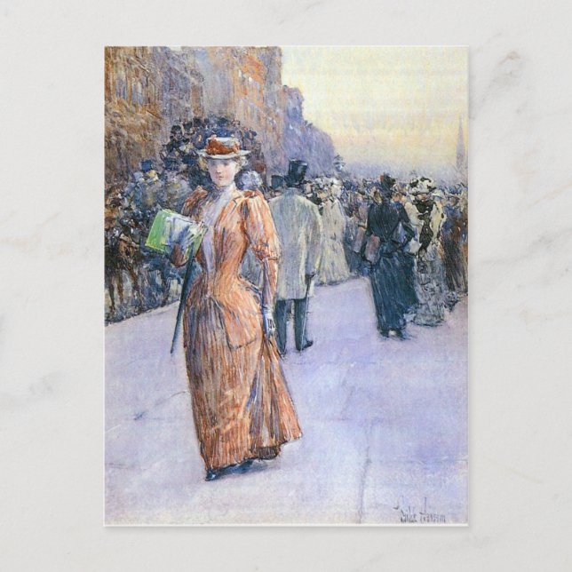 Carte Postale Childe Hassam - Scène de rue à New York (Devant)