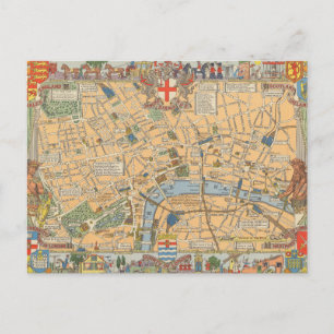 Carte Postale Children's Map of London, Angleterre