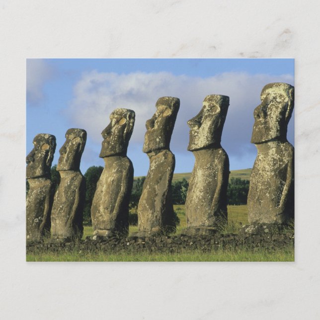 Carte Postale Chili, Île de Pâques, Rapa Nui, Ahu Akivi (Devant)