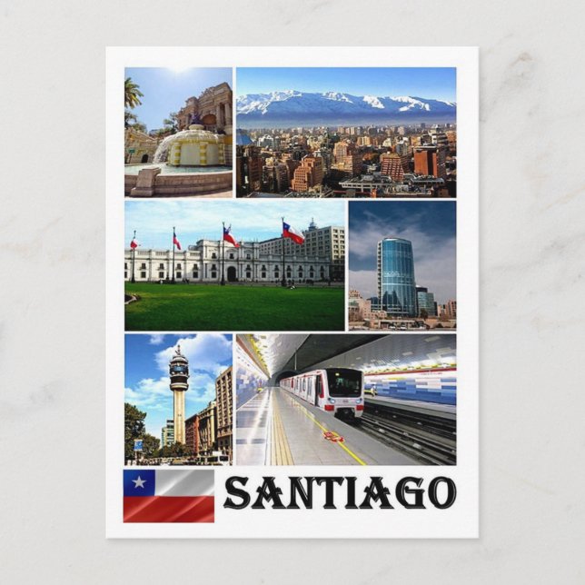 Carte Postale Chili - Santiago - Mosaic - (Devant)