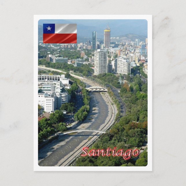 Carte Postale Chili - Santiago - Rio Mapocho - (Devant)
