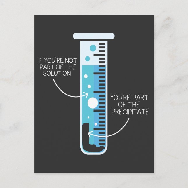 Carte Postale Chimie drôle Joie scientifique Chimiste Tube d'ess (Devant)