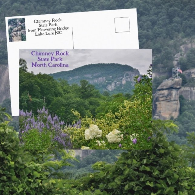 Carte Postale Chimney Rock depuis Flowering Bridge Lake Lure NC (Créateur téléchargé)