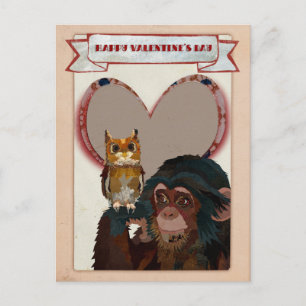 Carte Postale CHIMP & OWL VALENTINE