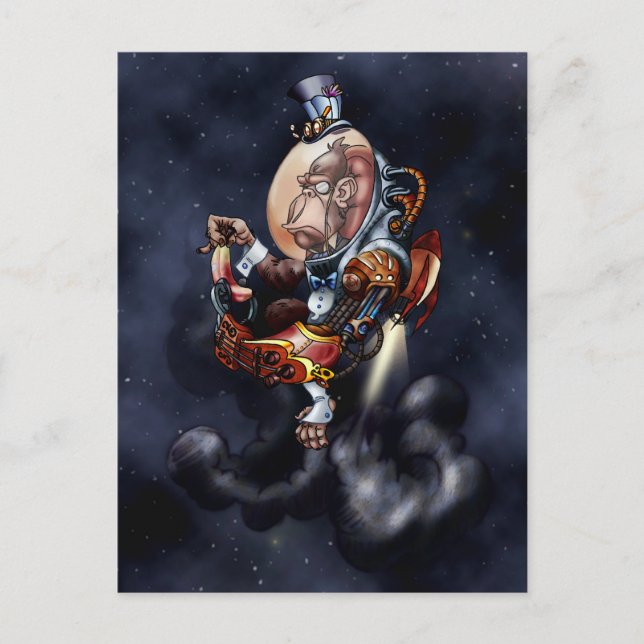 Carte Postale Chimp spatial Steampunk (Devant)