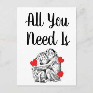 Carte Postale Chimpanzé couple - Tout ce dont vous avez besoin