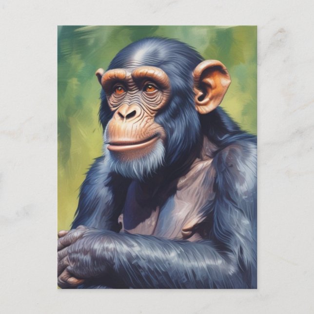 Carte Postale Chimpanzé fou mignon (Devant)