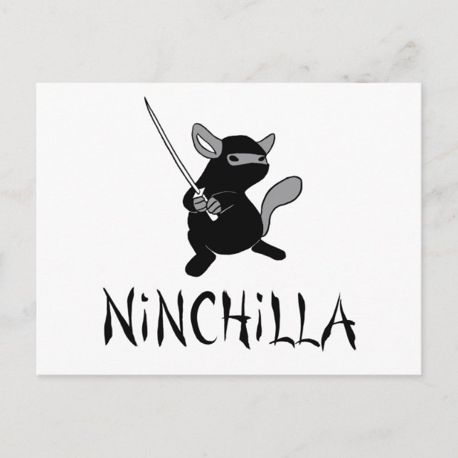 Carte postale Chinchilla Ninja (Devant)
