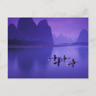 Carte Postale Chine, Li River. Les pêcheurs de cormorans.