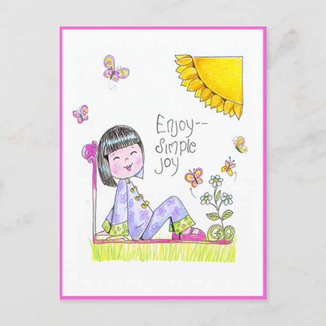 Carte postale chinoise fille (Devant)