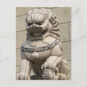 Carte Postale Chinoise Gardienne Lion Foo 石 chien 獅